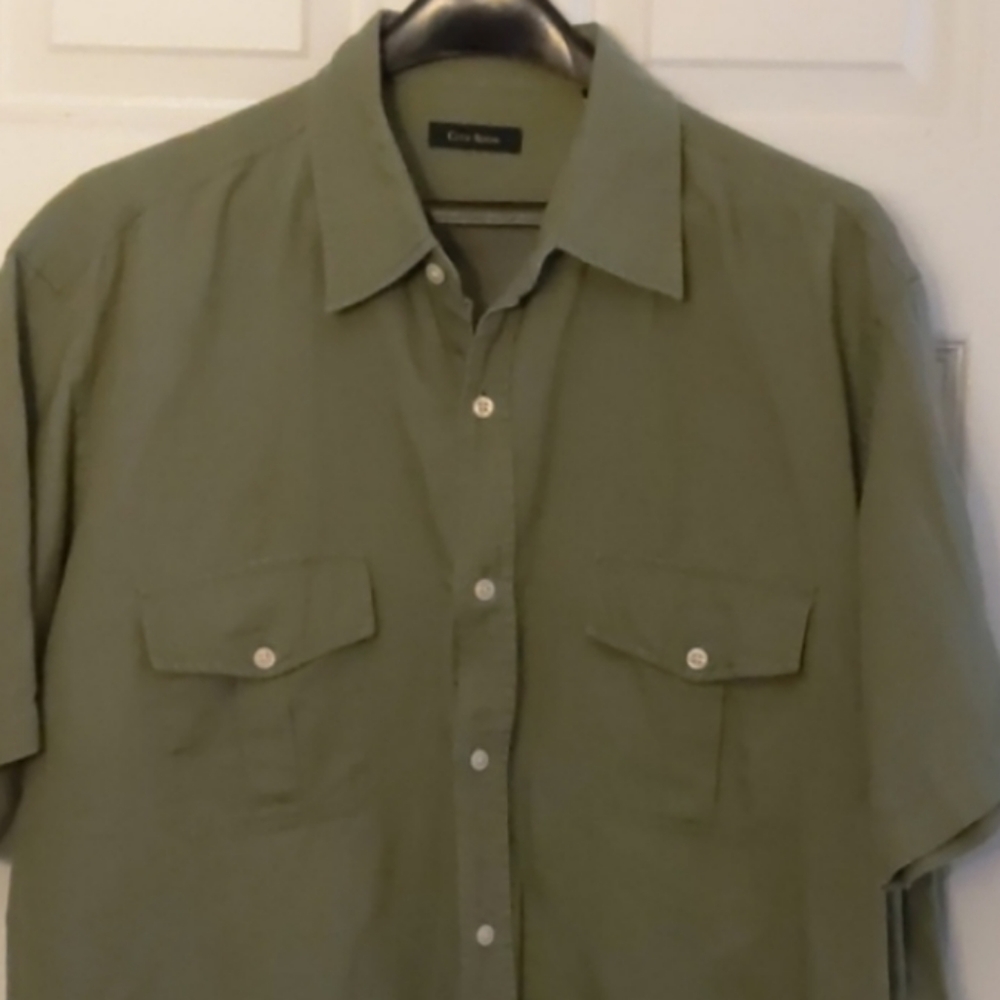 Club Room Green Khaki Short Sleeve . XL